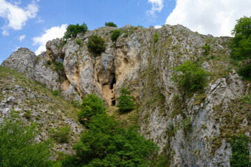Fototapeta na wymiar Road of Gole del Sagittario, famous canyon in Abruzzo