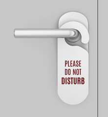 Hotel door hanger with label do not disturb