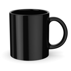 Blank Black Ceramic Mug Isolated on white background