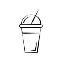 Chocolate Shake vector Outline Icon Design illustration. Food and Drink Symbol on White background EPS 10 File