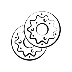 Doughnut vector Outline Icon Design illustration. Food and Drink Symbol on White background EPS 10 File