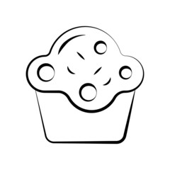 Fairy Cake vector Outline Icon Design illustration. Food and Drink Symbol on White background EPS 10 File