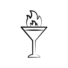 Flaming Drink vector Outline Icon Design illustration. Food and Drink Symbol on White background EPS 10 File