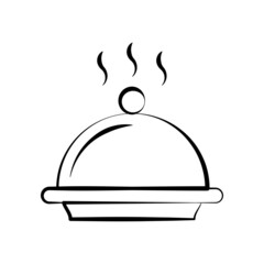 Food Cloche vector Outline Icon Design illustration. Food and Drink Symbol on White background EPS 10 File