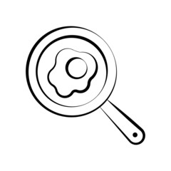 Fried Egg vector Outline Icon Design illustration. Food and Drink Symbol on White background EPS 10 File