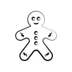 Gingerbread Man vector Outline Icon Design illustration. Food and Drink Symbol on White background EPS 10 File