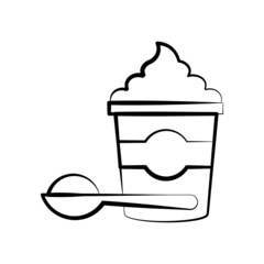 Yogurt vector Outline Icon Design illustration. Food and Drink Symbol on White background EPS 10 File
