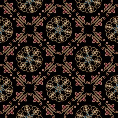 Seamless  background with precious stones with decorative elements.Regular pattern with glass elements. Luxury texture.