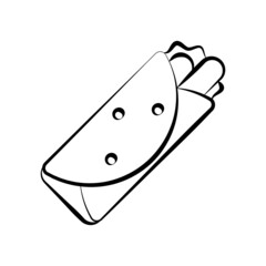 Burrito vector Outline Icon Design illustration. Food and Drink Symbol on White background EPS 10 File