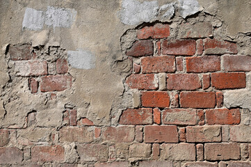 The old red brick walls of a Chinese village house