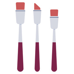 Painting brushes vector cartoon set isolated on a white background.