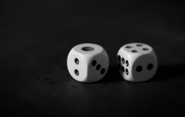 dice on black background