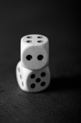 dice on black background