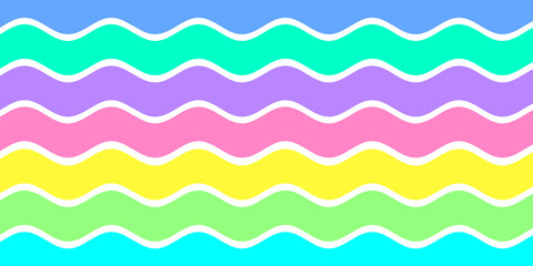 Abstract colorful lines wavy stripes  background. Unicorn rainbow pattern.