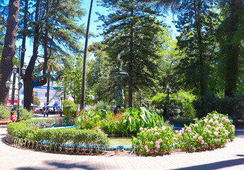 Pileta Plaza de Curic&oacute;.