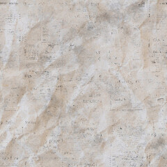 Newspaper seamless pattern with old vintage crumpled paper texture background