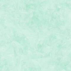 Soft mint gouache. Green texture from brush strokes. Vintage seamless pattern.