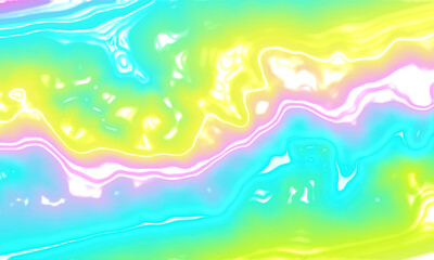 Fototapeta na wymiar Abstract liquid rainbow background. Colorful reflect texture on pastel color.