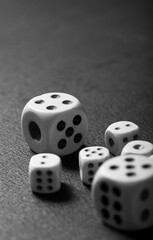 dice on black background