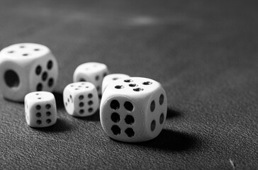 dice on black background