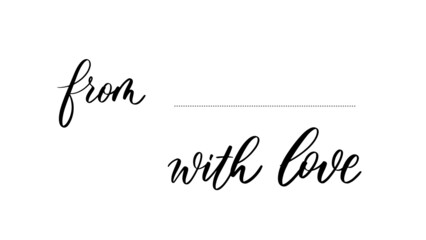 From with love - lettering template.