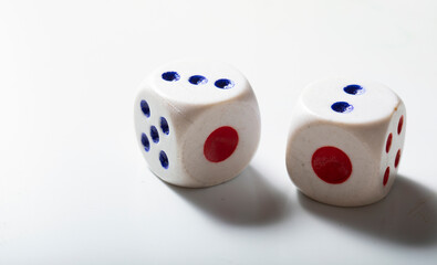 two dice on a white background