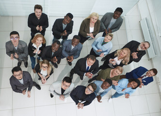 top view.business team discussing important issues