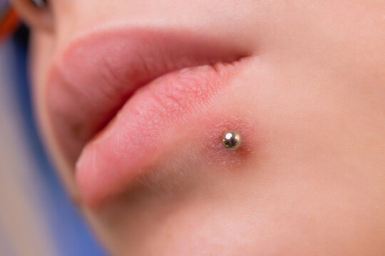 Passionate red lips,macro photography. Small depth of field.