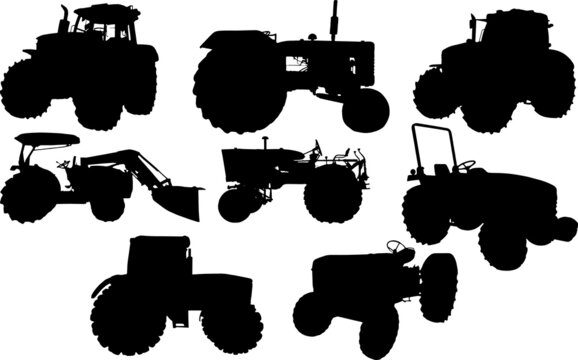 Tractor Silhouettes Tractor SVG EPS PNG