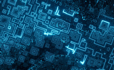 3D Technology connection digital data abstract background.