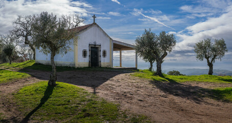 Capela De Sao Martinho on a hill top in Castelo Branco Portugal