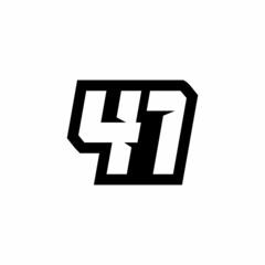 Racing number 41 logo design