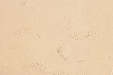 Footprints in the sand, rest and summer, holidays and the warm season, vacation