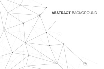 Plexus line network background. Vector abstract geometric technology data concept. Medical white black design
