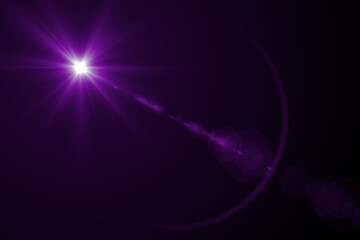 lens flare effect on black background