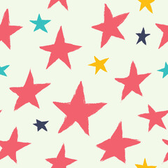 Seamless pattern with bright stars.