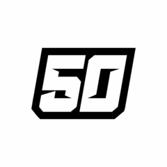 Racing number 50 logo design