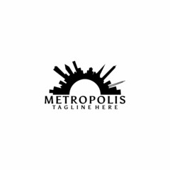 Metropolis logo. big city logo with semi circle design