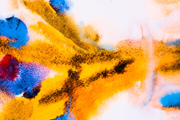 Watercolor on paper. Colorful ink. Acrylic ink. Art on paper. Abstract background.  colorful background for printing