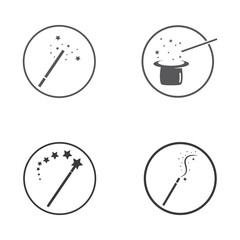 magic wand icon logo vector illustration design template