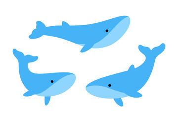 Obraz premium Cartoon whale sketch line icon. Kawaii animals icons set. Childish print for nursery, kids apparel, poster, postcard, pattern.