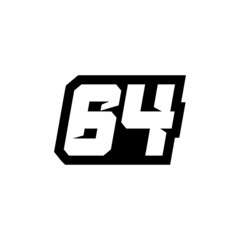 Racing number 64 logo design