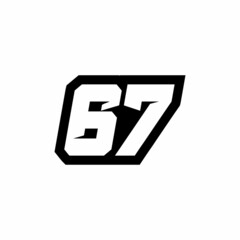 Racing number 67 logo design