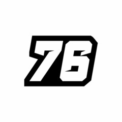 Racing number 76 logo design