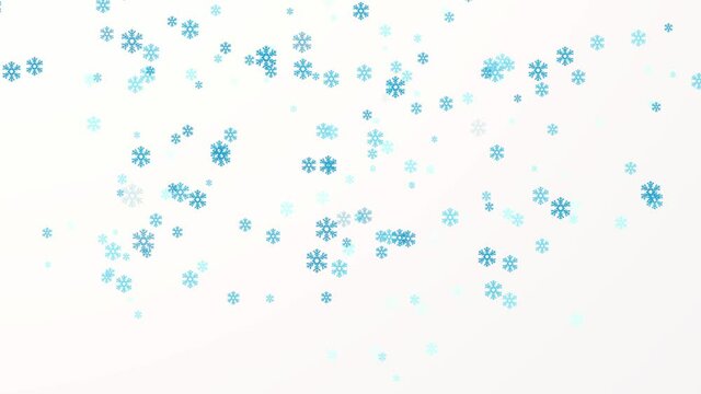 Snow falling down slowly 4K animation on green screen. Christmas falling snow. Snowfall in holidays on chroma key background.