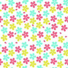 Background seamless isolated floral pattern in minimalist style