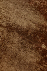 Stone walls, dark brown and light colors
