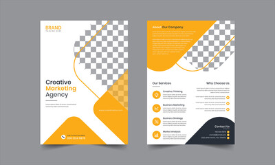 Double sided Corporate and business flyer  template design. A4 flyer template Vector illustration. For marketing, business proposal, promotion, advertise, publication, cover page