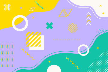 Abstract pop art color paint splash pattern background. Memphis geometry background