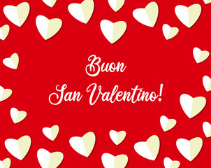 Happy Valentines Card with hearts vector illustration